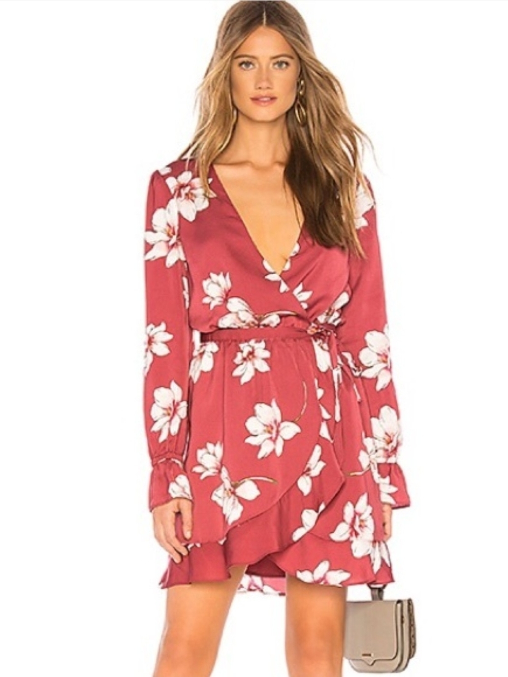 NWOT Cupcakes and Cashmere Jarrett Dress Mini Women's S Floral Ruffle Wrap